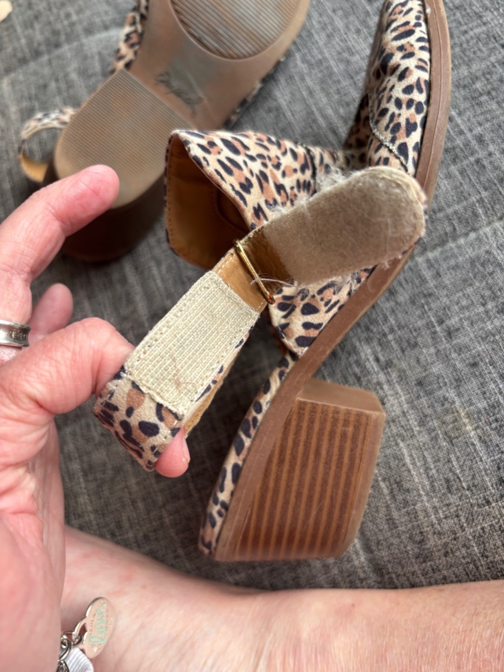 Leopard Print Slingback Mules - Beige/Black - Picture 5 of 6